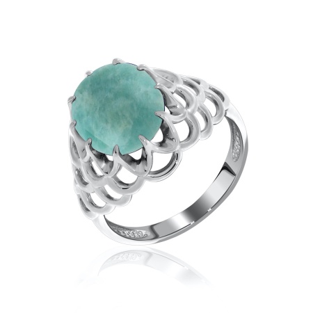 Купить кольцо из серебра с амазонитом в интернет-магазине KRASNOE