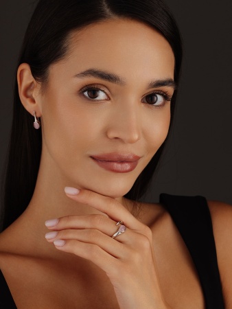 Серьги из серебра с кошачим глазом