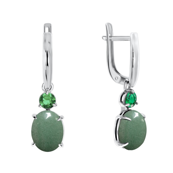 Серьги из серебра с авантюрином