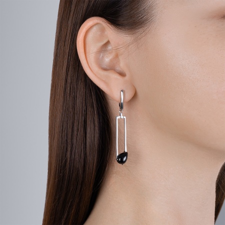 Серьги из серебра с агатами