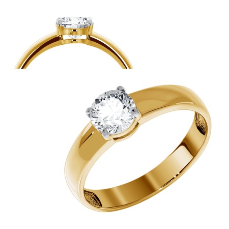 Кольцо из серебра с фианитом со скидкой