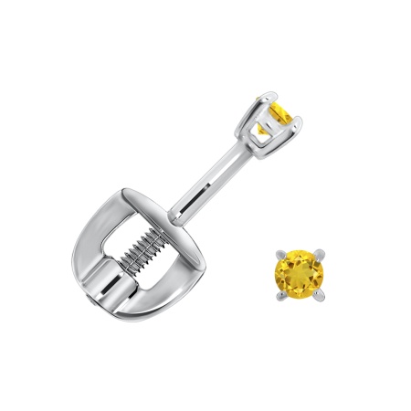 Пусеты из серебра с цитринами со скидкой