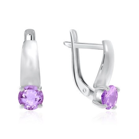 Серьги из серебра с аметист