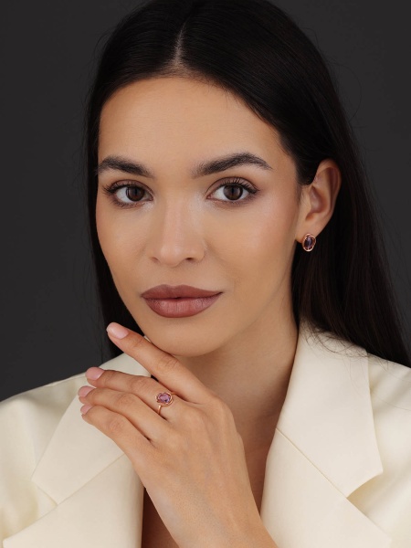 Серьги из серебра с аметист