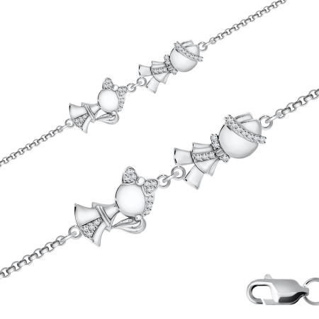 Купить браслет из серебра с фианитами