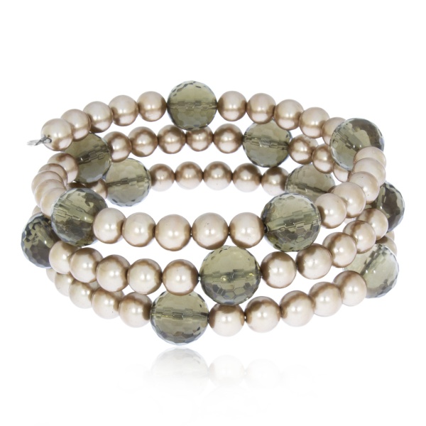 Купить браслет на нити с проволока (с памятью)ом, топазами и жемчугами