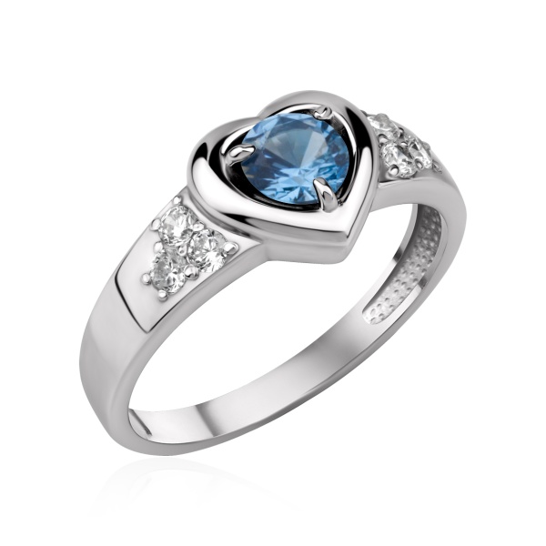 Купить кольцо из серебра с ситаллом и фианитами в интернет-магазине KRASNOE