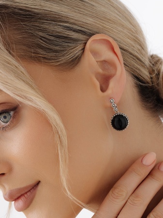 Серьги из серебра с агатами