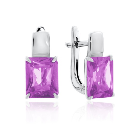 Серьги из серебра с аметист 2340061108 от KRASNOE, металл Серебро, вставка Аметист