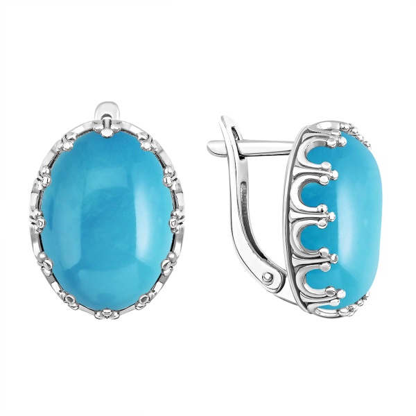 Серьги из серебра с бирюзой в ювелирном интернет-магазине