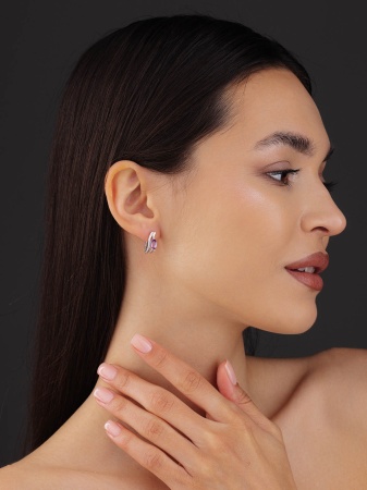 Серьги из серебра с аметистами