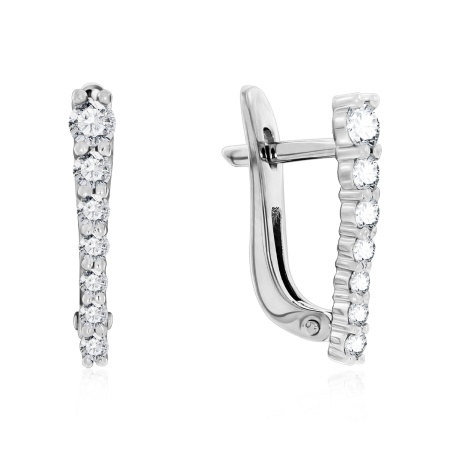 Серьги из серебра с фианитами 2340205255л от KRASNOE, металл Серебро, вставка Фианит