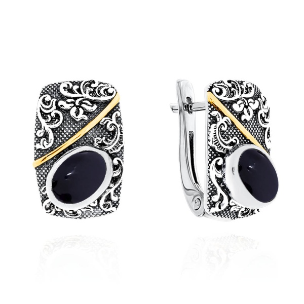 Серьги из серебра с агатами 2317391367-20 от KRASNOE, металл Серебро, вставка Агат