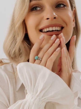 Купить кольцо из серебра с амазонитом в интернет-магазине KRASNOE