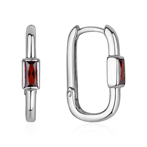 Серьги из серебра с фианитами