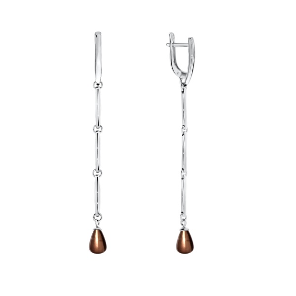 Серьги из серебра с жемчугом со скидкой