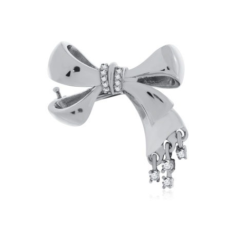 Брошь из серебра с фианитами