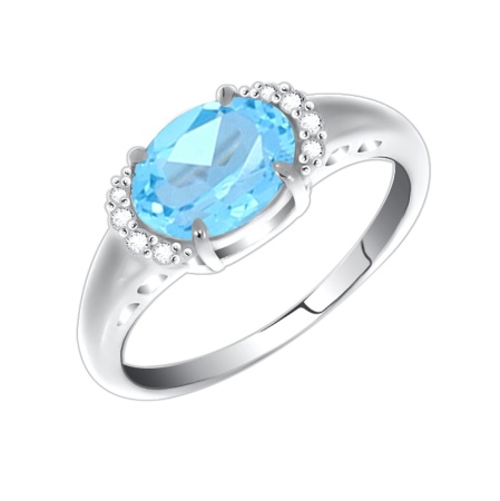 Кольцо из серебра с кварцем со скидкой