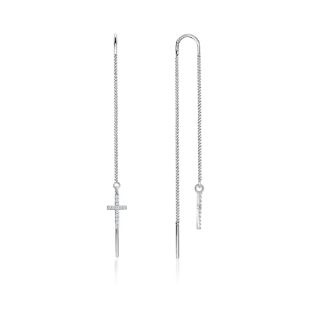 Серьги из серебра с фианитами 2340201628л-6-6 от KRASNOE, металл Серебро, вставка Фианит