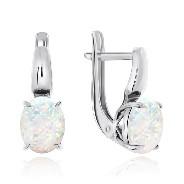 Серьги из серебра с опалом