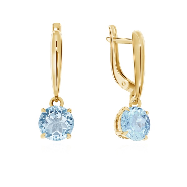 Серьги из серебра с топазом 2320071807 от KRASNOE, металл Серебро, вставка Топаз Sky