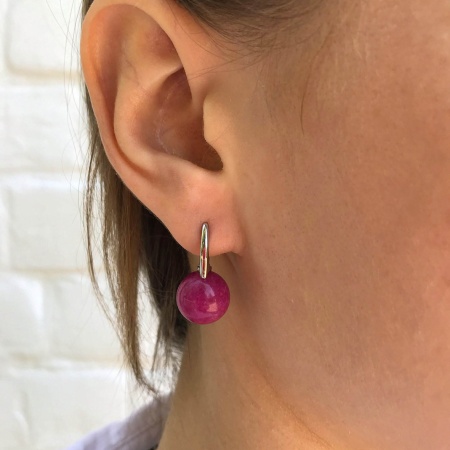 Серьги из серебра с агатами 2340394318-37 от KRASNOE, металл Серебро, вставка Агат