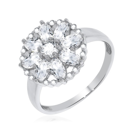 Купить кольцо из серебра с фианитами в интернет-магазине KRASNOE