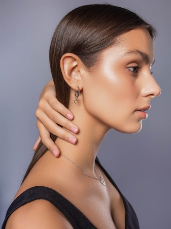 Серьги из серебра без вставок со скидкой