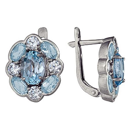 Купить подвеска из серебра с кварцем, фианитами и топазами