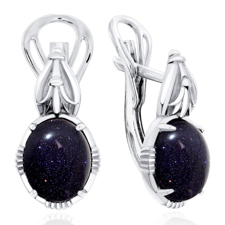 Серьги из серебра с авантюрином