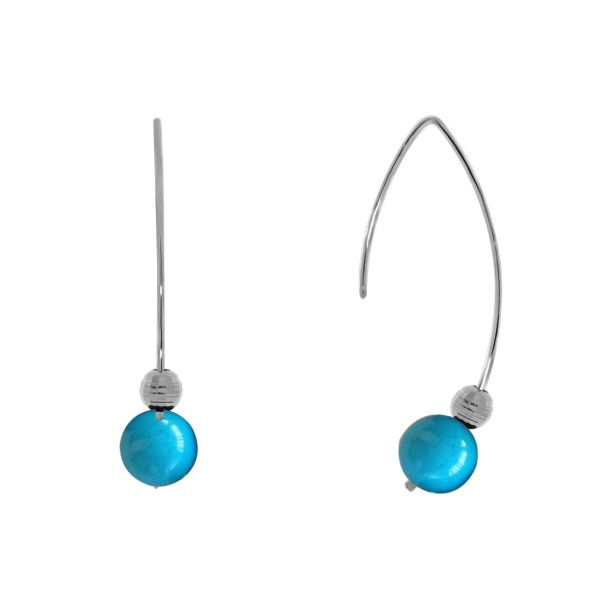 Серьги из серебра с агатами 2340391068-70 от KRASNOE, металл Серебро, вставка Агат ледяной