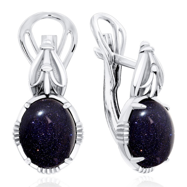 Серьги из серебра с авантюрином