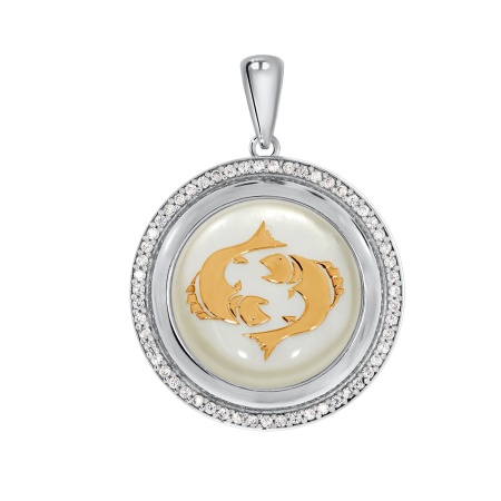 Купить подвеска из серебра с перламутром и фианитами Купить подвеска из серебра с перламутром и фианитами