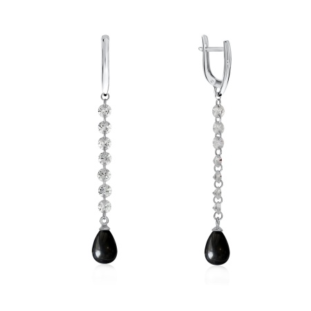 Серьги из серебра с агатами и фианитами 2340390613-20 от KRASNOE, металл Серебро, вставка Агат