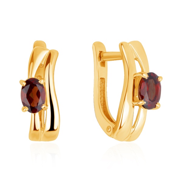 Серьги из серебра с гранатами в ювелирном интернет-магазине