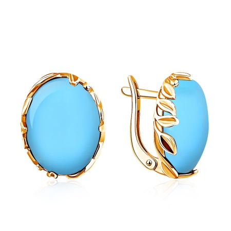 Серьги из серебра с бирюзой 2320315039 от KRASNOE, металл Серебро, вставка Бирюза Серьги из серебра с бирюзой 2320315039 от KRASNOE, металл Серебро, вставка Бирюза