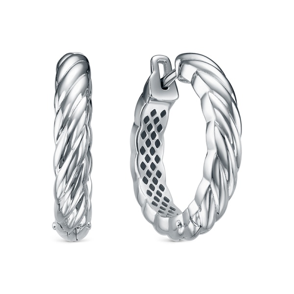 Серьги из серебра без вставок дс2202021р от KRASNOE, металл Серебро, вставка Без вставок