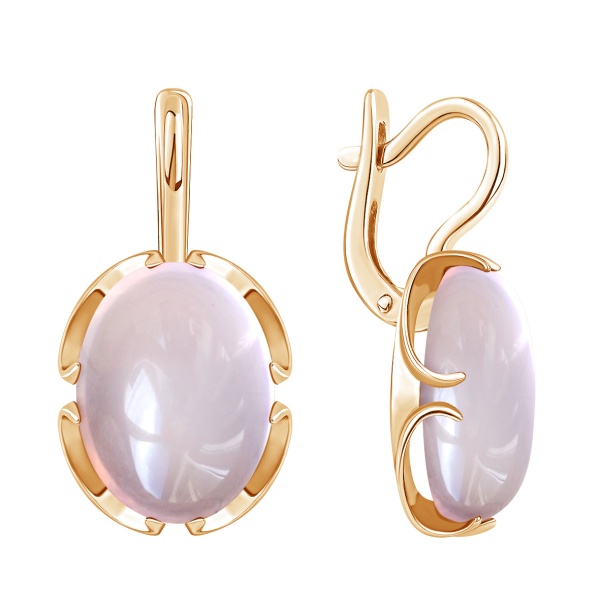 Серьги из серебра с кварцем