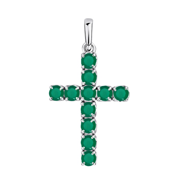 Подвеска из серебра с агатами