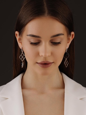 Серьги из серебра с агатами 2340391520-20 от KRASNOE, металл Серебро, вставка Агат