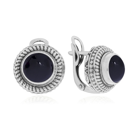 Серьги из серебра с агатом