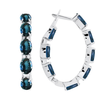 Серьги из серебра с топазом