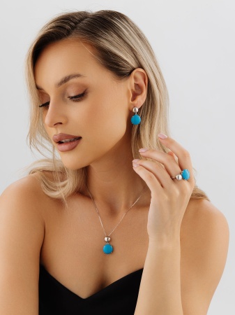 Серьги из серебра с бирюзой