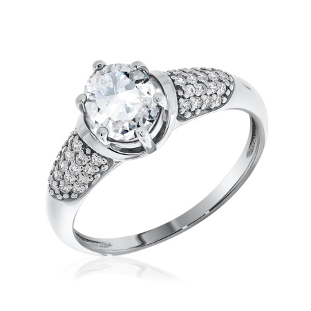 Купить кольцо из серебра с фианитами в интернет-магазине KRASNOE