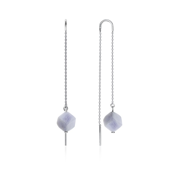 Серьги из серебра с агатами