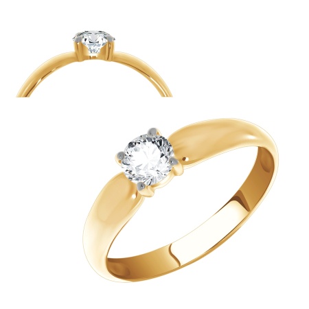 Купить кольцо из серебра с фианитами в интернет-магазине KRASNOE