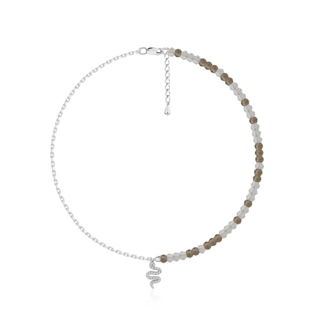 Колье из серебра с раухтопазом 8340105649л-16-38