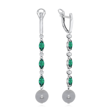 Серьги из серебра с жемчугом со скидкой