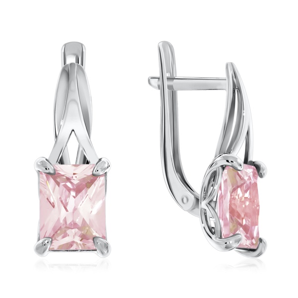 Серьги из серебра с кварцем со скидкой