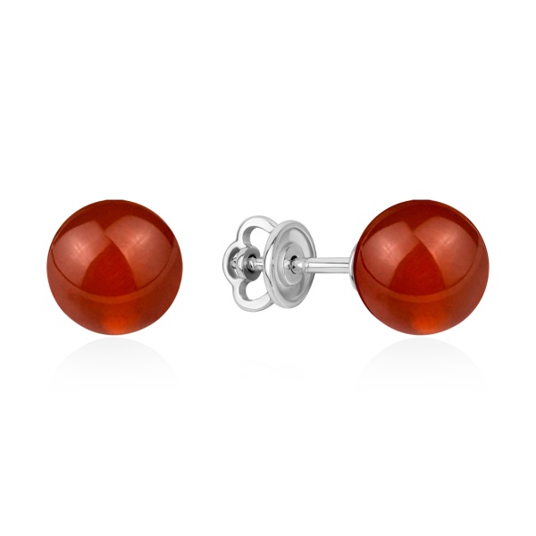 Пусеты из серебра с агатами в ювелирном интернет-магазине